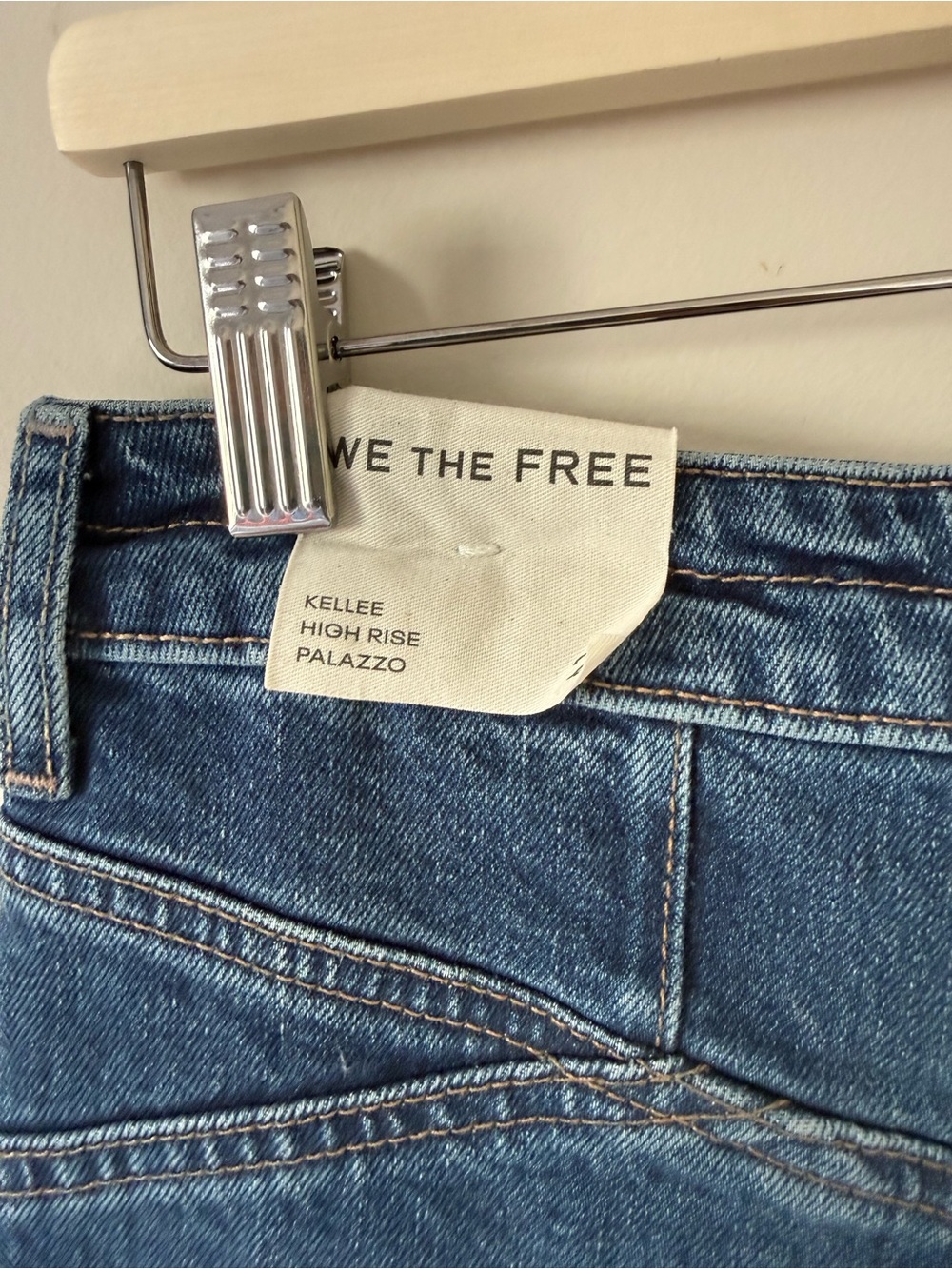 We The Free Dark Blue High-Rise Wide Leg Jeans - Picture 7 of 8